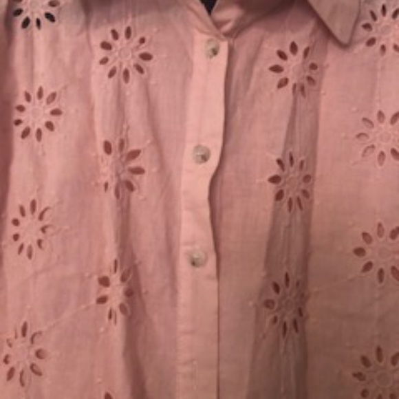 Davi & Dani peach coloured 100% cotton button-up top - Picture 2 of 3